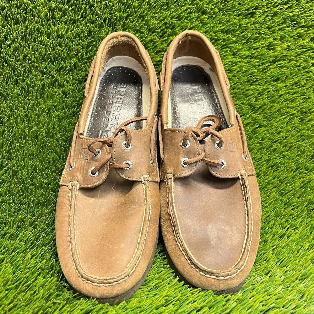 Sperry Authentic Original 2-Eye Mens Size 10 Brown Casual Leather Boat Shoes_5